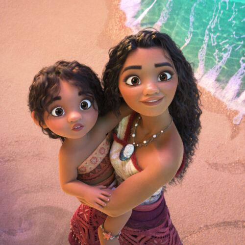 MOANA 2 BIG SIS -- In Walt Disney Animation Studios’ all-new feature film “Moana 2,” Moana embarks on an expansive new voyage to the far seas of Oceania—but now that she has a little sister, Simea, the stakes are so much higher. Simea looks up to Moana and misses her terribly when she’s gone. Leaving that adorable face is hard for Moana—even if the future of their people depends on it. Featuring the voices Auli‘i Cravalho as Moana and Khaleesi Lambert-Tsuda as Simea, the all-new feature film opens in theaters on Nov. 27, 2024. © 2024 Disney Enterprises, Inc. All Rights Reserved.